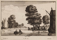 KG 00810
<br/>
Gezicht op de Maas met pontveer
<br/>
<em>Hollar, Wenzel (1607-1677)</em>